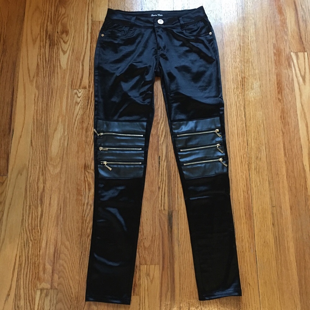 Black Shiny Disco Pants by Denim Club